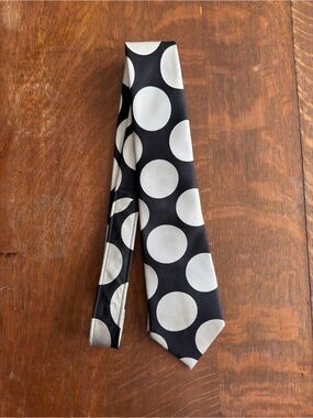 Comme des Garcons Black Tie with Large White Polka Dots